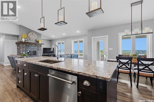 12 Valley Ridge Road, Last Mountain Lake, SK - Indoor With Fireplace