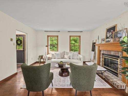 305 Rolling Hills Drive, Waverley, NS - Indoor Photo Showing Living Room With Fireplace