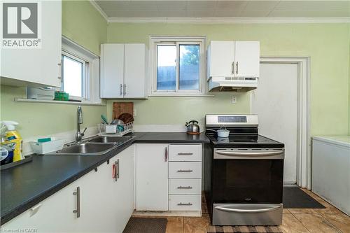 33 Railway Street, Hamilton, ON - Indoor Photo Showing Kitchen With Double Sink