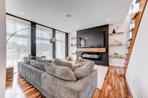 Salon - 17 Place De La Rive, Saint-Mathieu, QC - Indoor Photo Showing Living Room With Fireplace