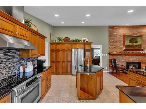 27 Cramar Crescent, Chatham, ON - Indoor Photo Showing Kitchen With Fireplace