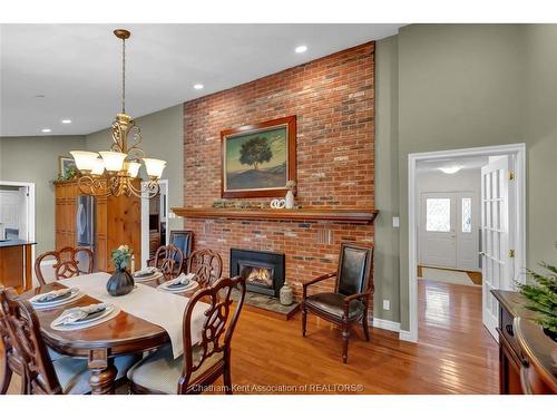 27 Cramar Crescent, Chatham, ON - Indoor Photo Showing Dining Room With Fireplace