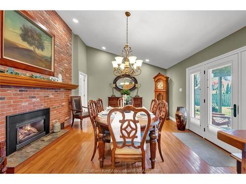 27 Cramar Crescent, Chatham, ON - Indoor Photo Showing Dining Room With Fireplace