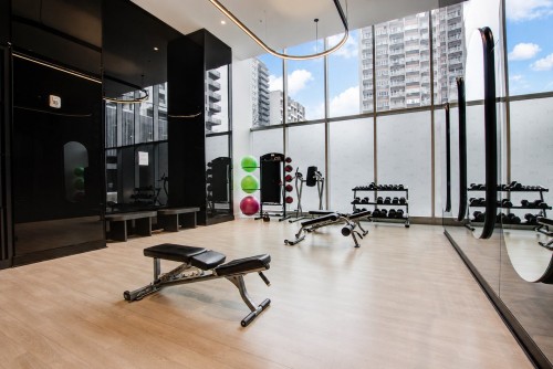 Exercise Room - 2005-2320 Rue Tupper, Montréal (Ville-Marie), QC - Indoor Photo Showing Gym Room