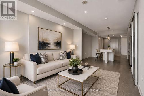 Living Room virtually stage - 1504 - 101 Queen Street, Ottawa, ON - Indoor Photo Showing Living Room