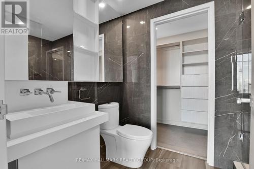 Ensuite Bathroom (3piece) with walk-in closet - 1504 - 101 Queen Street, Ottawa, ON - Indoor Photo Showing Bathroom