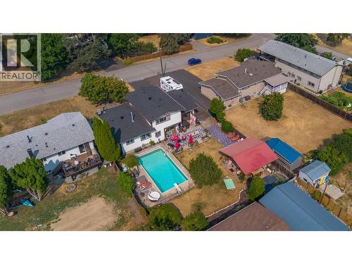Aerial - 6415 Glendora Way, Coldstream, BC - Outdoor With In Ground Pool With View