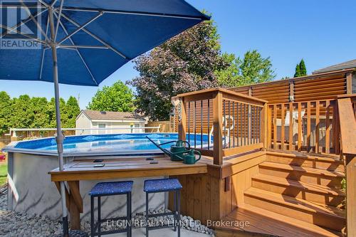 3 Trevithick Terrace, St. Thomas, ON - Outdoor With Above Ground Pool With Deck Patio Veranda