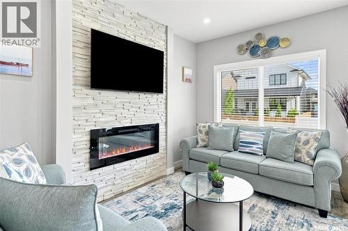 143 Barrett Street, Saskatoon, SK - Indoor Photo Showing Living Room With Fireplace
