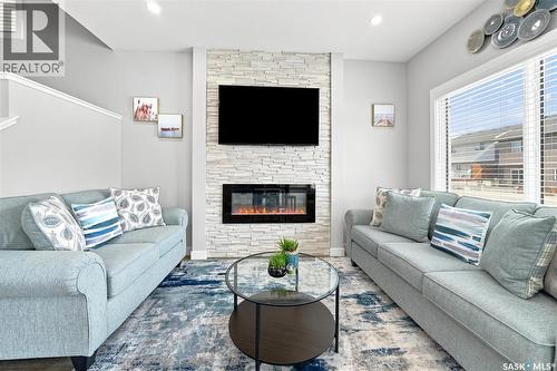 143 Barrett Street, Saskatoon, SK - Indoor Photo Showing Living Room With Fireplace