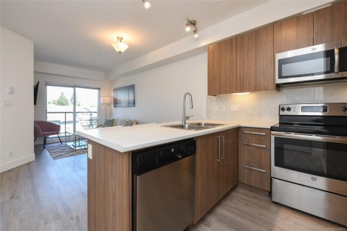 #314-3070 Kilpatrick Ave, Courtenay, BC - Indoor Photo Showing Kitchen With Stainless Steel Kitchen With Double Sink