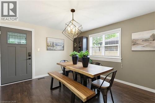 Entryway and dining space featuring wood-finish flooring - 60 Avenue Road, Cambridge, ON - Indoor Photo Showing Dining Room