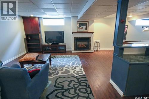 1666 Marshall Crescent, Moose Jaw, SK - Indoor Photo Showing Living Room With Fireplace