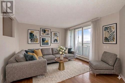 Virtually Staged - 2309 - 1171 Ambleside Drive, Ottawa, ON - Indoor Photo Showing Living Room