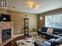 508 Thompson Street, Herbert, SK  - Indoor Photo Showing Living Room With Fireplace 