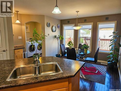 508 Thompson Street, Herbert, SK - Indoor Photo Showing Kitchen With Double Sink