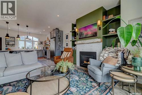 6224 8Th Avenue, Regina, SK - Indoor Photo Showing Living Room With Fireplace