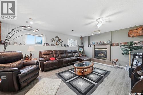 218 Ward Court, Saskatoon, SK - Indoor Photo Showing Living Room With Fireplace