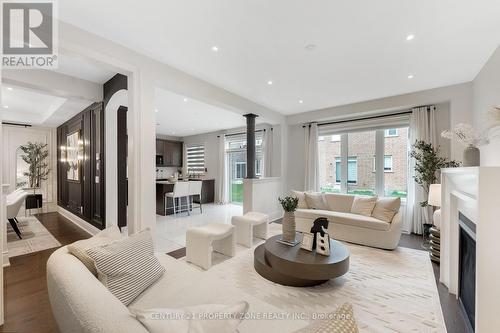 104 Clockwork Drive, Brampton, ON - Indoor Photo Showing Living Room With Fireplace