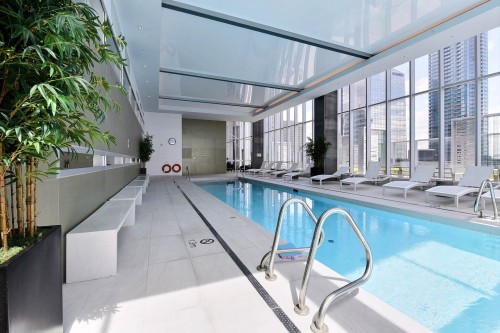 Pool - 2707-1050 Rue Drummond, Montréal (Ville-Marie), QC - Indoor Photo Showing Other Room With In Ground Pool