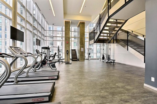 Exercise Room - 2707-1050 Rue Drummond, Montréal (Ville-Marie), QC - Indoor Photo Showing Gym Room