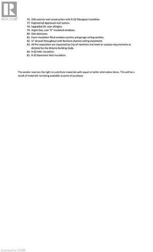 Standard Features  (3/3) - 5 Davinci Boulevard, Hamilton, ON - Other