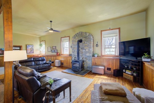 8542 Concession 12 N/A, Mapleton, ON - Indoor Photo Showing Living Room With Fireplace