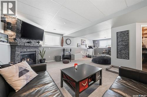 139 Allwood Crescent, Saskatoon, SK - Indoor Photo Showing Living Room With Fireplace