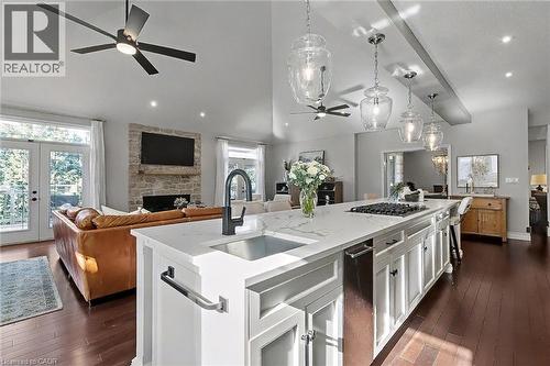 8 Zaduk Place, Guelph, ON - Indoor Photo Showing Kitchen With Fireplace With Upgraded Kitchen