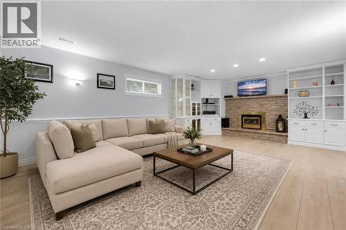 21 Samuel Road, Grimsby, ON - Indoor Photo Showing Living Room With Fireplace