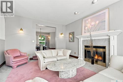 3230 Calder Terrace, Saskatoon, SK - Indoor Photo Showing Living Room With Fireplace