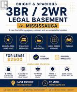 3BR LOWER LEVEL - 1540 MANORBROOK COURT  Mississauga, ON L5M 4A8