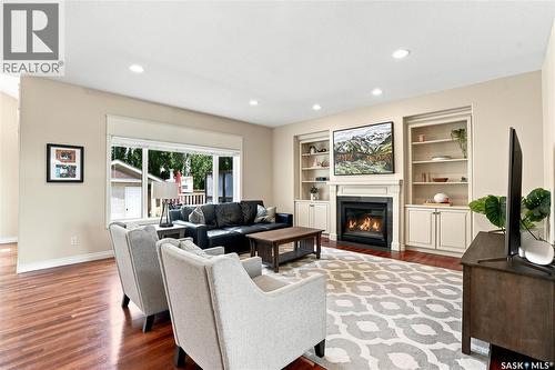 718 Brookhurst Lane, Saskatoon, SK - Indoor Photo Showing Living Room With Fireplace
