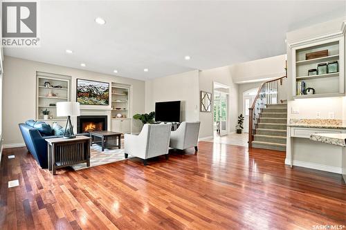 718 Brookhurst Lane, Saskatoon, SK - Indoor Photo Showing Living Room With Fireplace