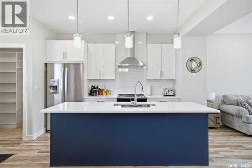 26 619 Evergreen Boulevard, Saskatoon, SK - Indoor Photo Showing Kitchen With Stainless Steel Kitchen With Upgraded Kitchen