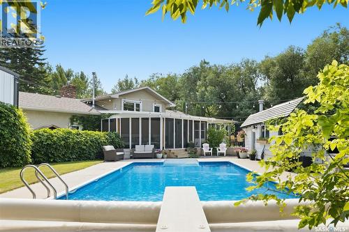 35 Ridgedale Bay, White City, SK - Outdoor With In Ground Pool With Deck Patio Veranda