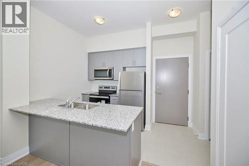 16 Concord Place Unit# 634, Grimsby, ON - Indoor Photo Showing Kitchen With Double Sink