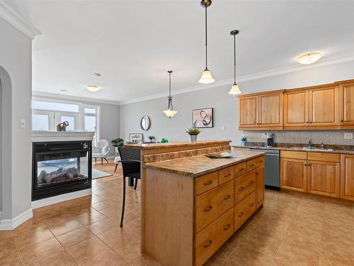 60 Cloverfield Court, Dartmouth, NS - Indoor Photo Showing Kitchen With Fireplace