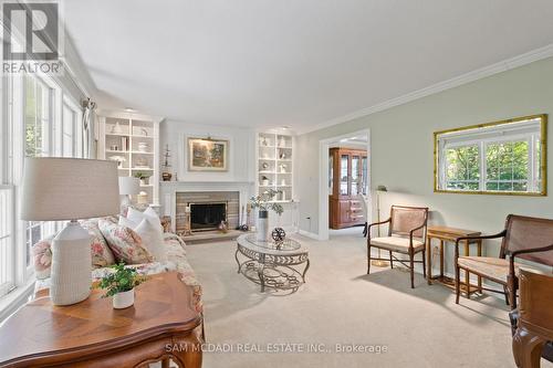 865 Meadow Wood Road, Mississauga, ON - Indoor Photo Showing Living Room With Fireplace