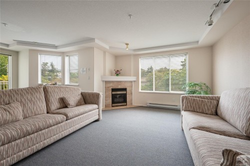 #206-24 Prideaux St, Nanaimo, BC - Indoor Photo Showing Living Room With Fireplace