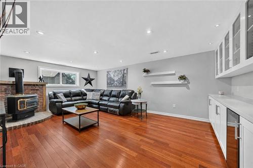 8399 Dickenson Road E, Mount Hope, ON - Indoor Photo Showing Living Room With Fireplace
