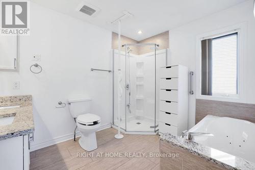 Modern 5 pc bathroom - double sinks & glass shower - 53 Yoho Drive, Ottawa, ON - Indoor Photo Showing Bathroom