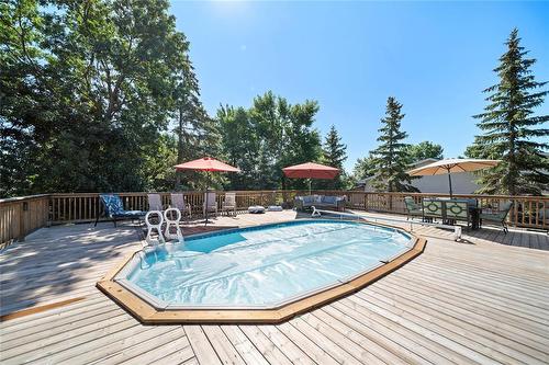 202 Second Street E, Landmark, MB - Outdoor With Above Ground Pool With Deck Patio Veranda With Backyard