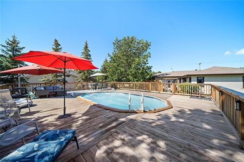 202 Second Street E, Landmark, MB - Outdoor With Above Ground Pool With Deck Patio Veranda