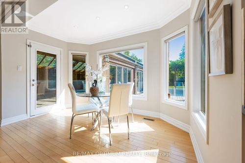 Charming breakfast nook with garden views - 5859 Riverside Place, Mississauga, ON - Indoor Photo Showing Dining Room