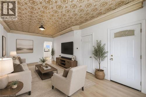 VIRTUALLY STAGED - 1062 Cannon Street E, Hamilton, ON - Indoor Photo Showing Living Room