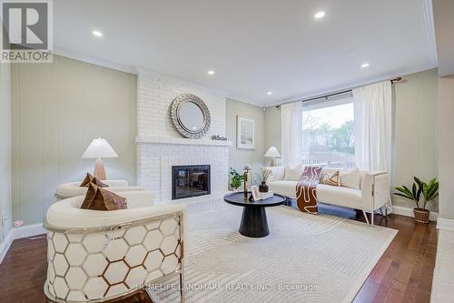 2105 Folkway Drive, Mississauga, ON - Indoor Photo Showing Living Room With Fireplace