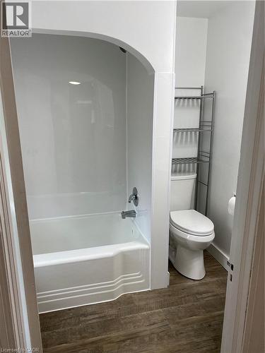Tub and shower combination with chrome fixtures - 49 West Avenue, Kitchener, ON - Indoor Photo Showing Bathroom