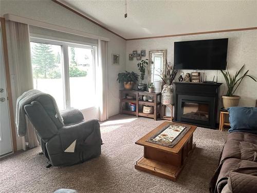 195 4Th Avenue, Rivers, MB - Indoor Photo Showing Living Room With Fireplace