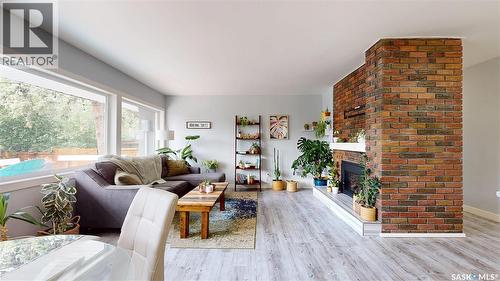 3231 Hill Avenue, Regina, SK - Indoor Photo Showing Living Room With Fireplace